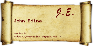 John Edina névjegykártya