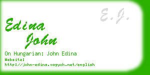 edina john business card